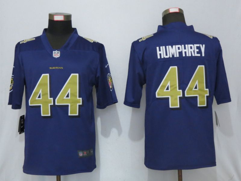 Men Baltimore Ravens 44 Humphrey Navy Purple Nike Color Rush Limited NFL Jerseys